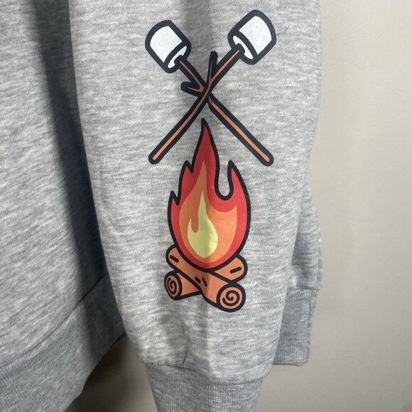 AEROPOSTALE HELLO KITTY CAMPING FRIENDS CREW SWEATSHIRT SIZE XL HOODIE GRAY COZY - Picture 6 of 15